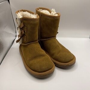 Koolaburra by Ugg Tan High Ankle Winter Lined Boots, Side Strap Pattern, Size 11